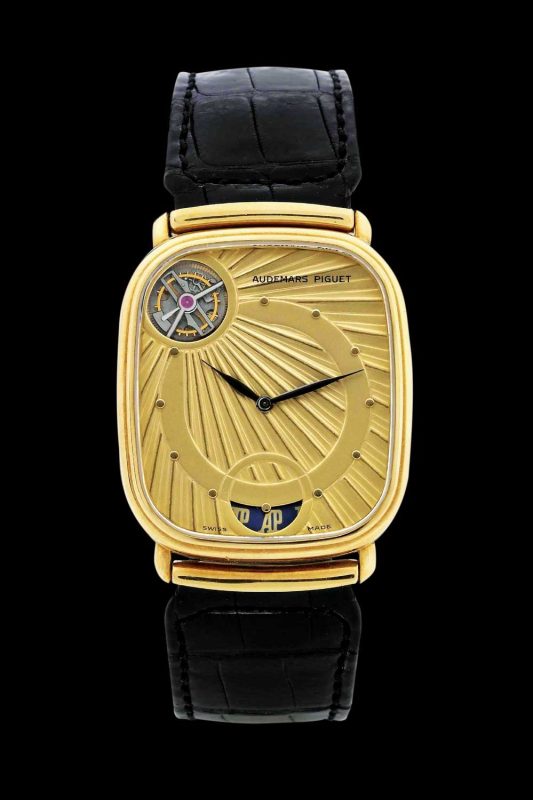 The centrepiece of the watch’s dial is the tourbillon aperture – a familiar sight today, but a rarity in the 1980s. The tourbillon represents the sun with the rays crossing the dial from this point. Inspired by Egyptian carvings, the watch became known as “Ra” – the sun god
