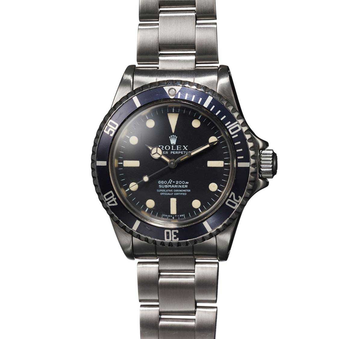 McQueen's Rolex Submariner ref. 5513, set to go on sale at Phillips Watches 25 October 2018 New York sale (Image: phillipswatches.com)