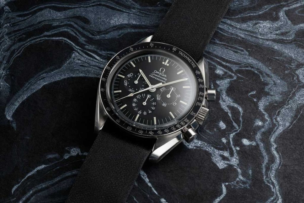 One of three watch types delivered to NASA as part of the Alaska III Prototypes, the ST145.022 with the black radial dial was the watch that was re-qualified for NASA's Space Shuttle Program and the only watch from the Alaska Projects that was adopted into service (Image: (Image: omegawatches.com)