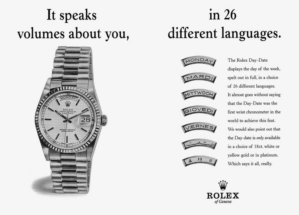 Rolex in different languages