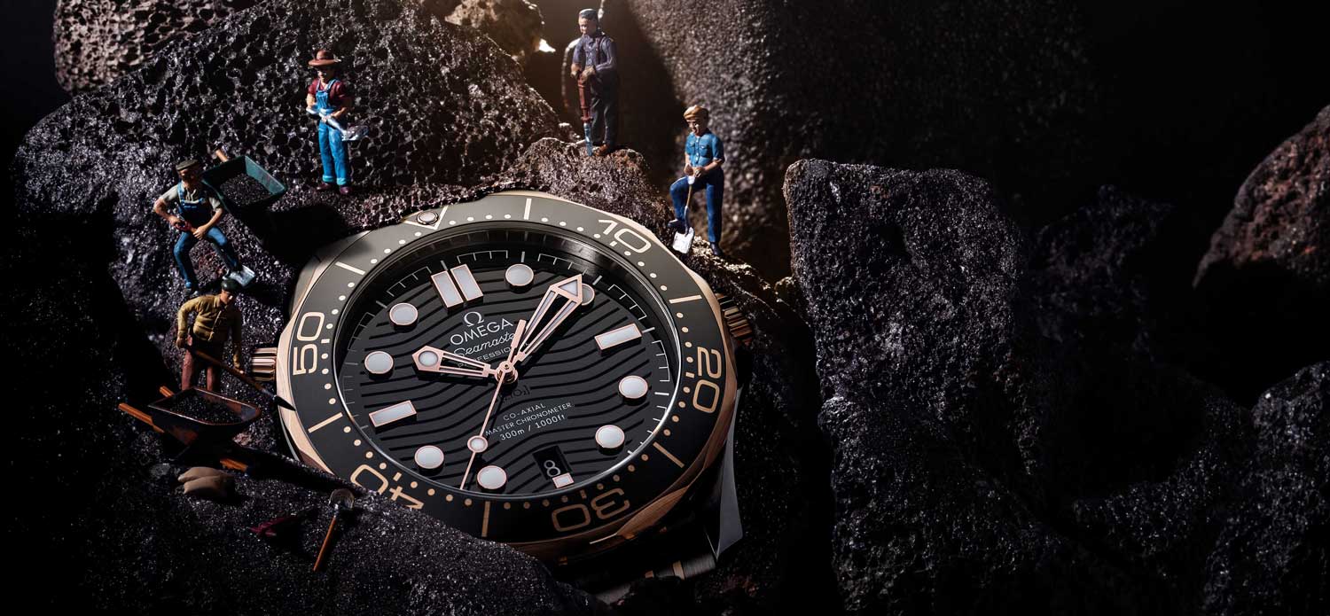 Omega Seamaster Diver 300m Co-Axial Master Chronometer in steel with 18K Sedna Gold (Image © Revolution)