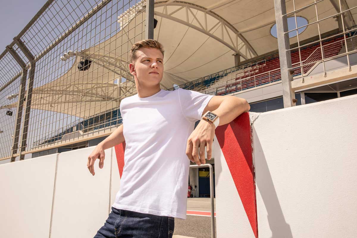 Mick Schumacher for Richard Mille, wearing the RM 016 Automatic Extra Flat (Image: richardmille.com)