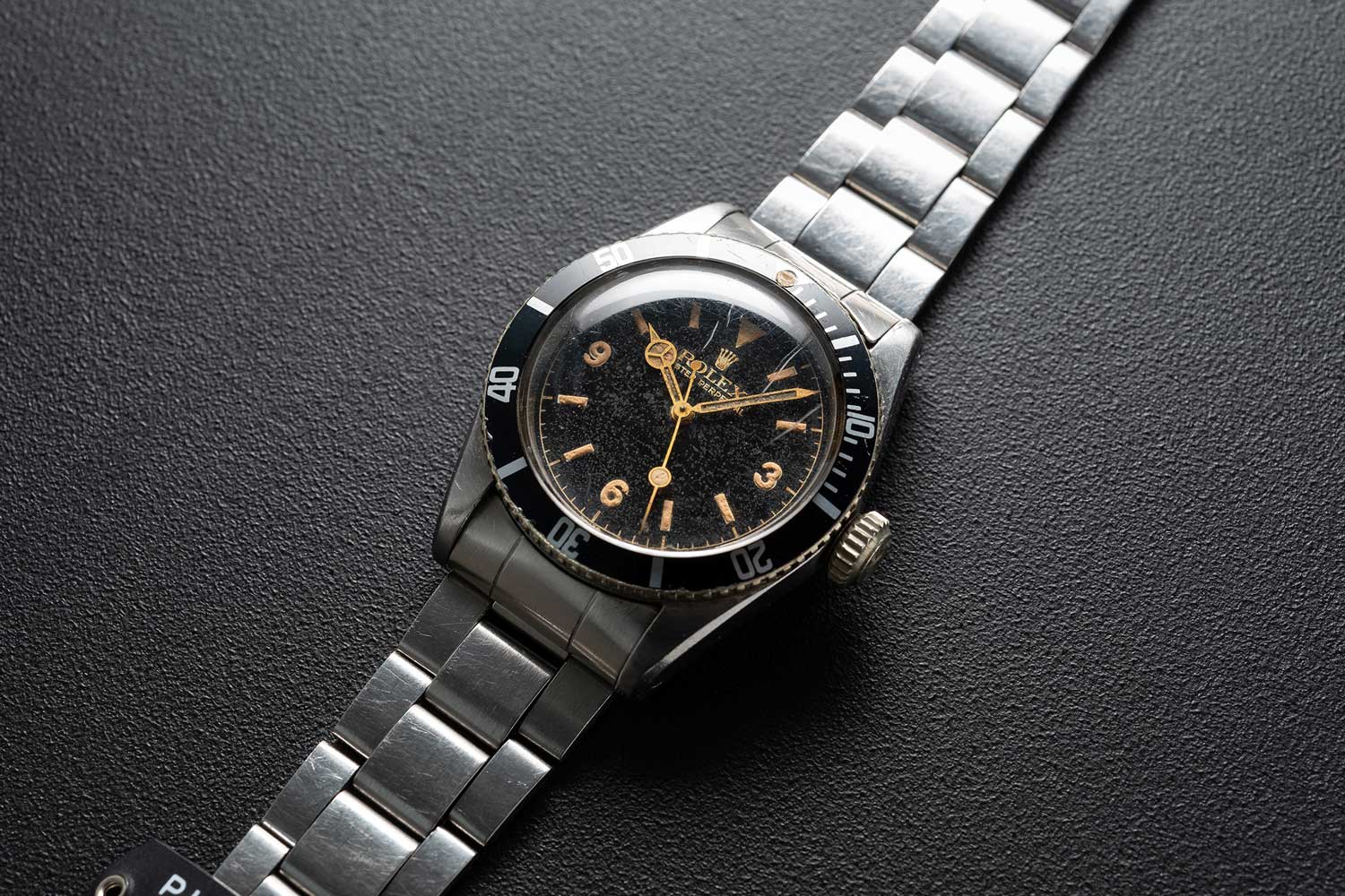 Lot 220: Rolex Submariner ref 6200 “King of The Big Crowns” (Image © Revolution)