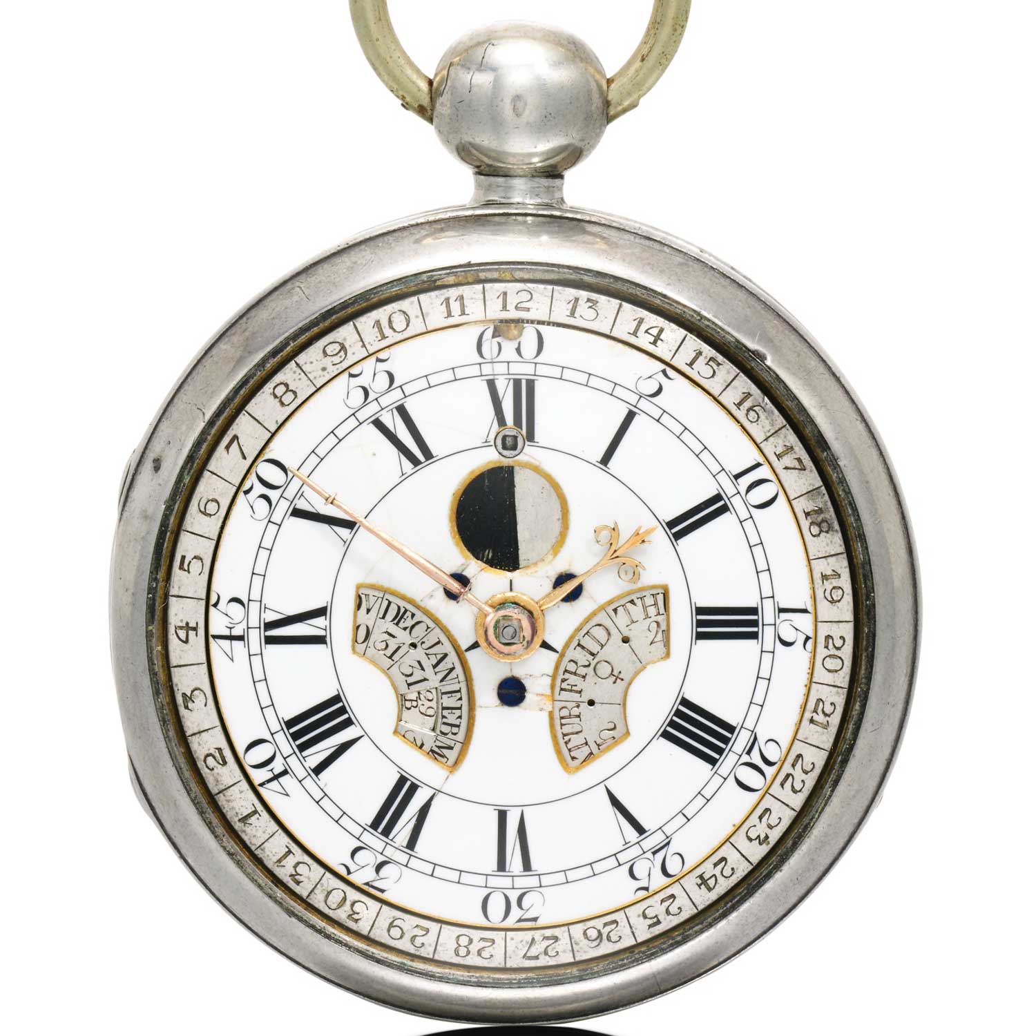 Earliest known perpetual calendar watch, created by Thomas Mudge in 1762. Image: Sotheby’s
