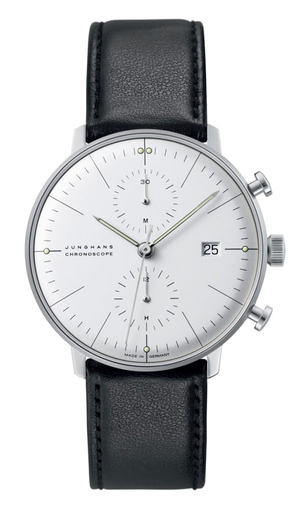 The current Junghans Chronoscope is almost indistinguishable in looks from the 1961 Max Bill original
