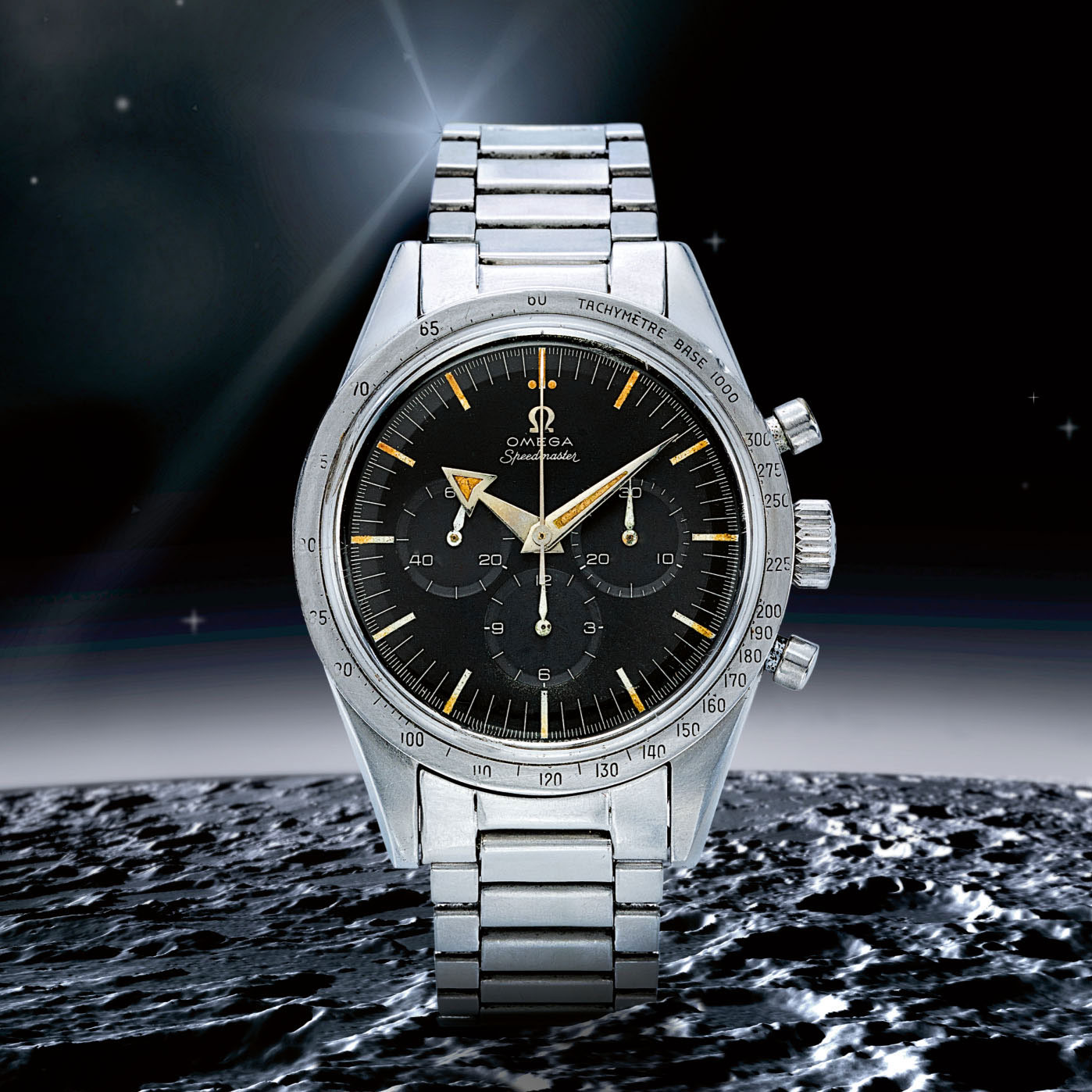 The Omega Calibre 321 as seen in a 1958 Speedmaster Ref CK2915-1 'Broad Arrow' from the Sotheby’s Omega Speedmaster: To the Moon and Back, Celebrating 50 years since Apollo 11 sale (July 2019, image: sothebys.com)