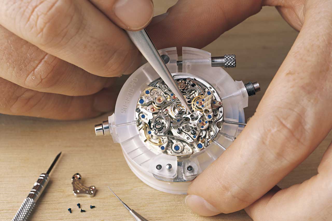 Double Split movement being assembled