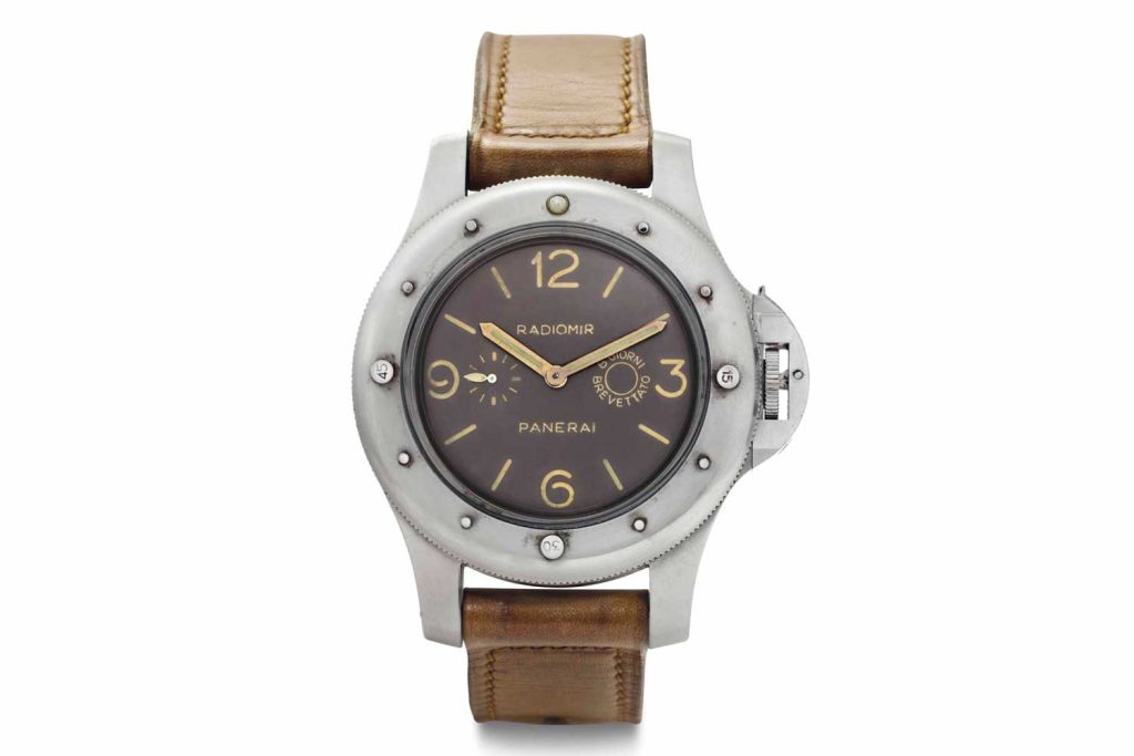 Panerai dive watch with Luminor crown guard made for the Egyptian navy, 1956 (Image: Christie’s)