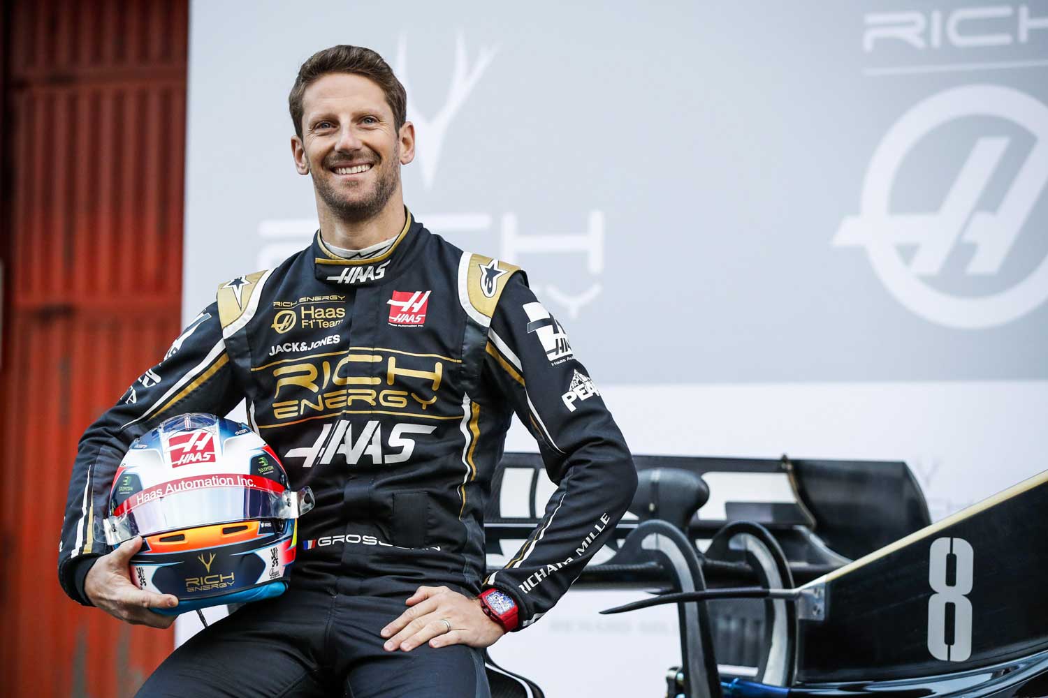 Haas F1 Racing team member Romain Grosjean