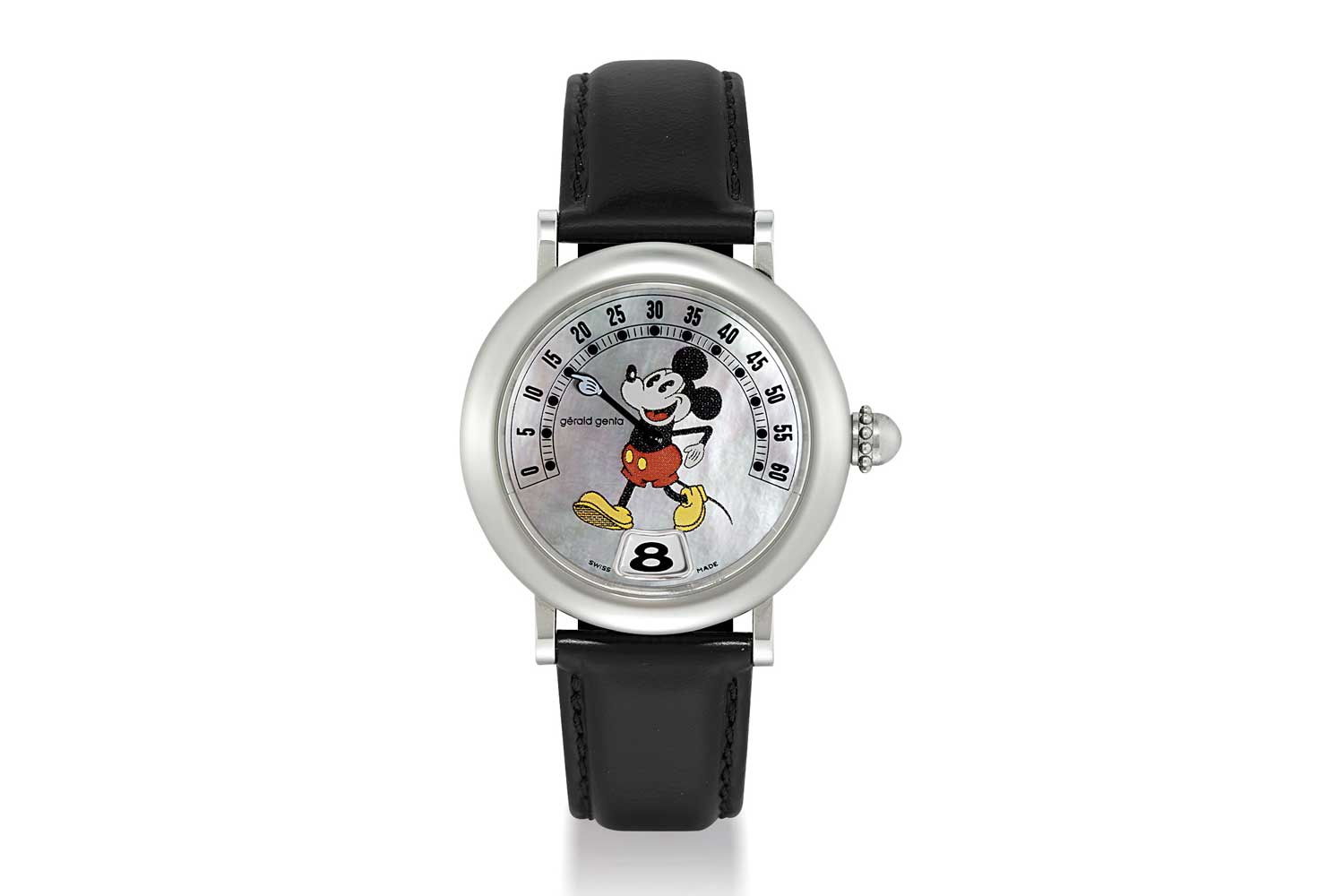 A Gerald Genta Retro Fantasy Jumping Hours Mickey Mouse, sold at Christie's. Image courtesy of Christie's.