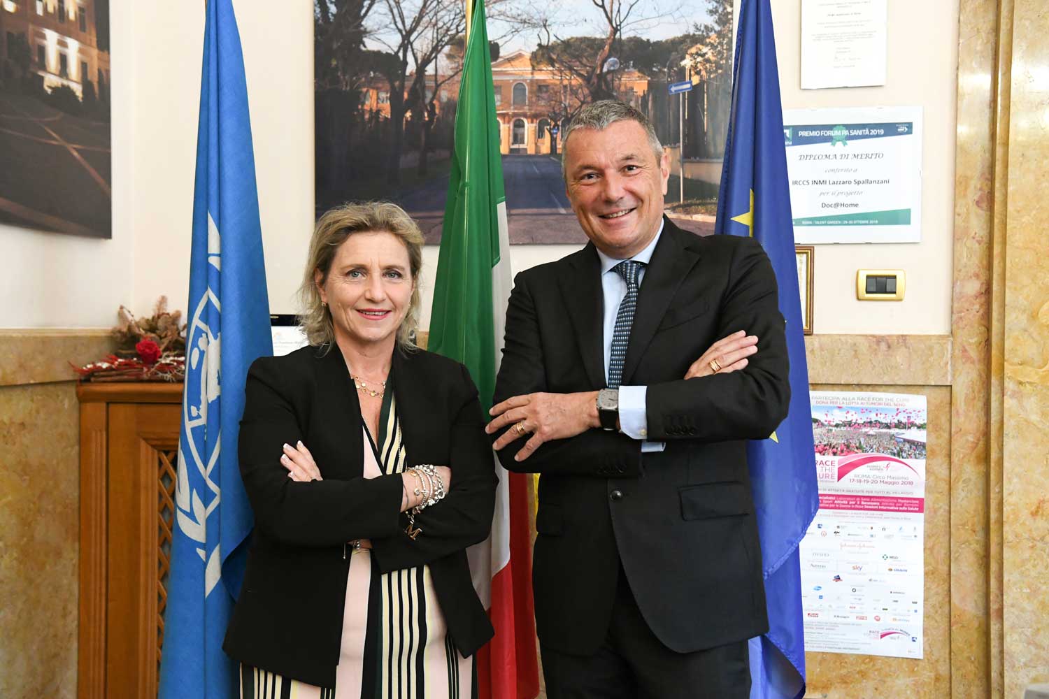 Marta Branca, General Manager of Spallanzani with Bulgari CEO, Jean-Christophe Babin