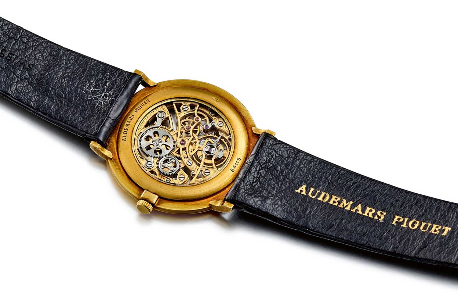 Audemars Piguet - An ultra-thin yellow gold skeletonised wristwatch from 1980
