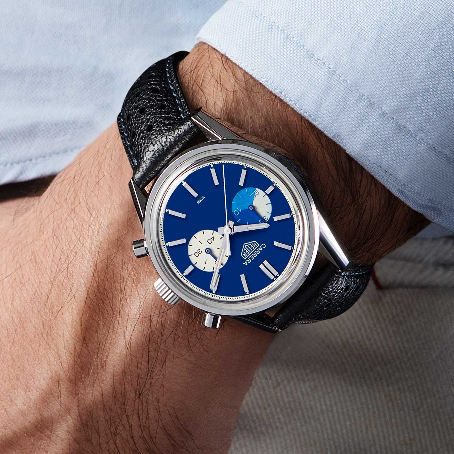 TAG Heuer x The Rake & Revolution Carrera Chronograph “Blue Dreamer” (Image © Revolution)