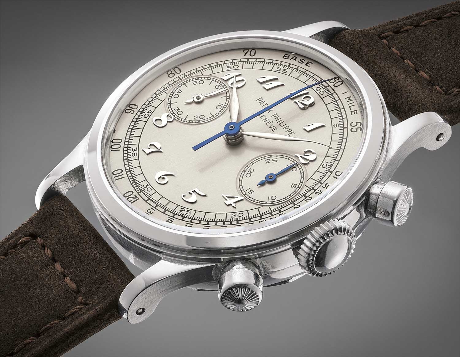 1950 Patek Philippe chronograph ref. 1463 in steel with Breguet numerals (Image: phillipswatches.com)