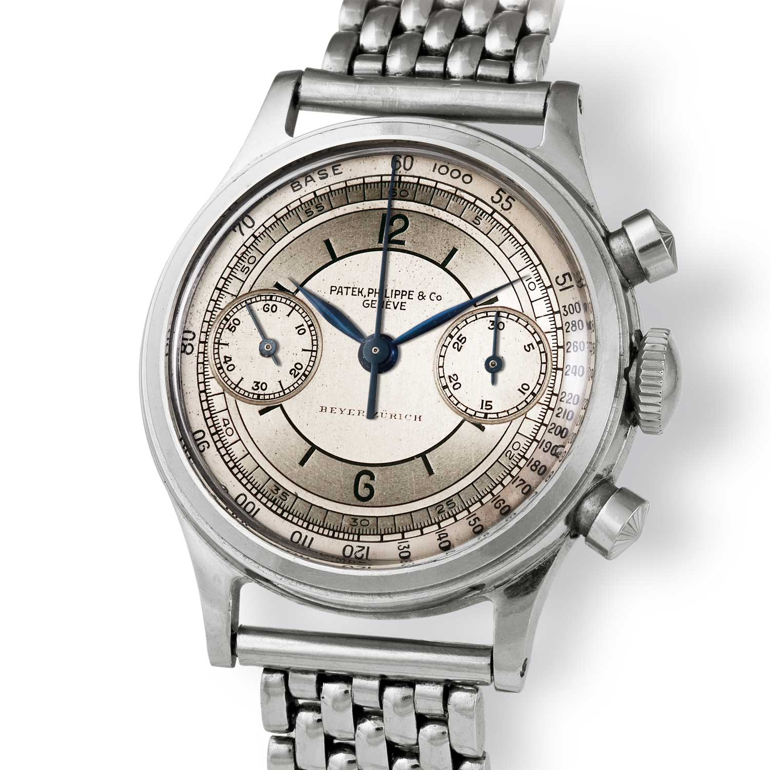 Patek Philippe ref. 1463 steel chronograph with sector dial (Image: John Goldberger)