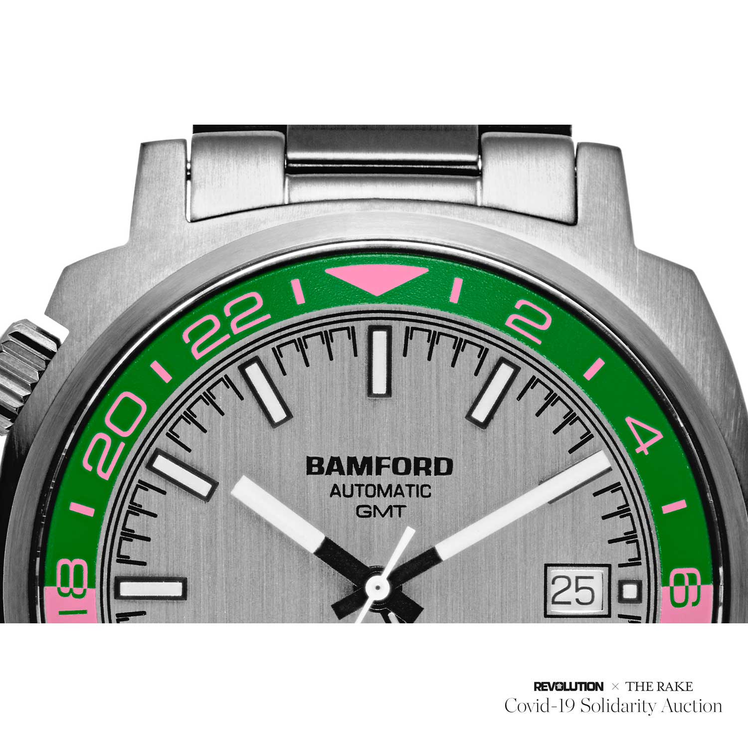 Unique Pink and Green Bamford GMT for Revolution x The Rake Covid-19 Solidarity Auction