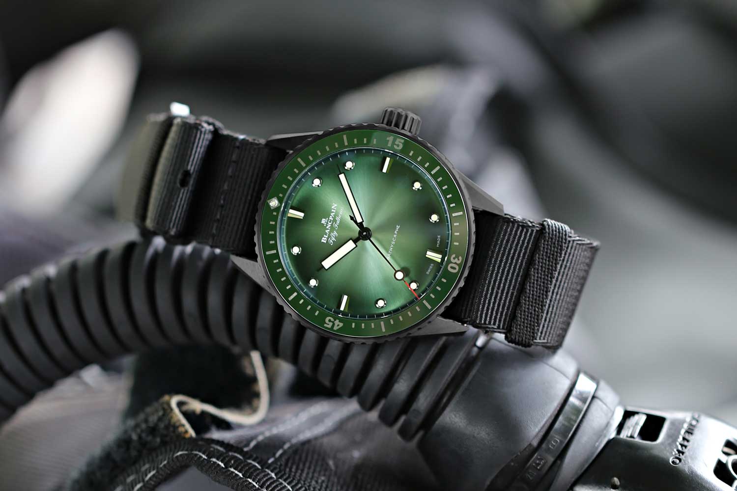The Bathyscaphe Mokarran Limited Edition with the extraordinarily good-looking green dial, limited to 50 pieces
