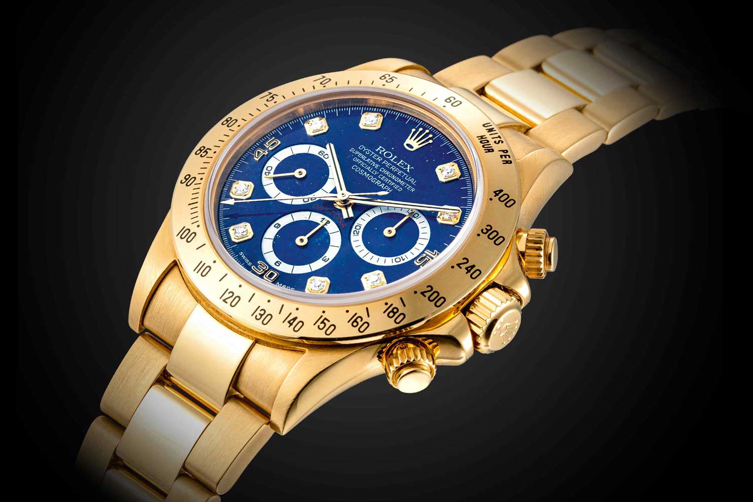 Rolex Daytona reference 16528 in yellow gold with a Lapis Lazuli dial, up for sale with Sotheby’s Autumn 2020 sale in Hong Kong