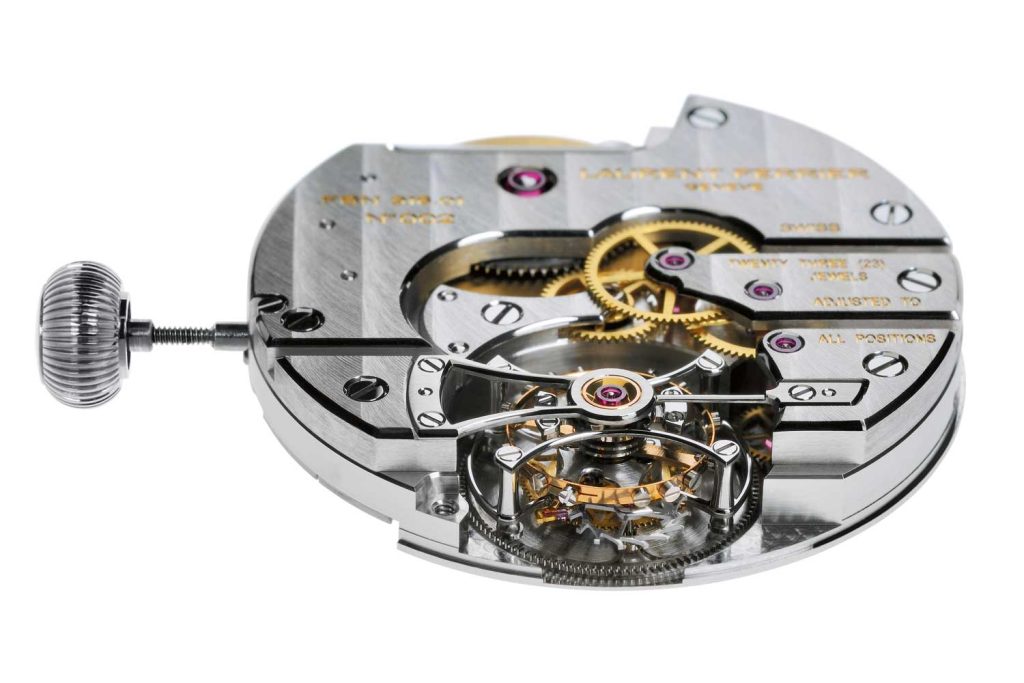 The lascivious use of sharp internal angles and mirror polish on the tourbillon bridge speaks of a great deal of handwork.