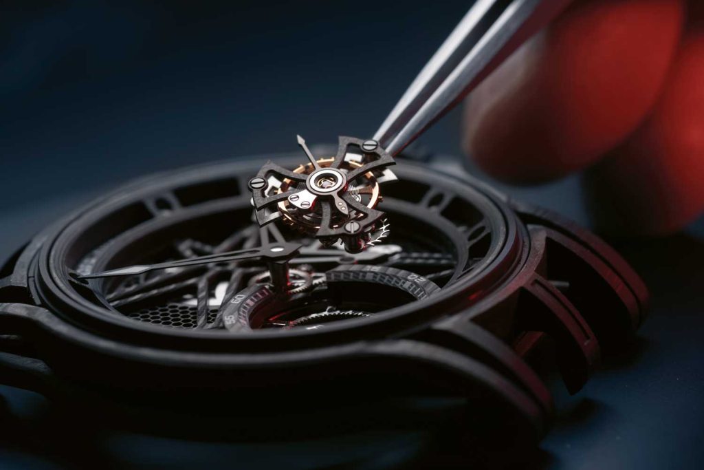 Roger Dubuis was one of the first brands to create a skeletonised carbon-fibre movement