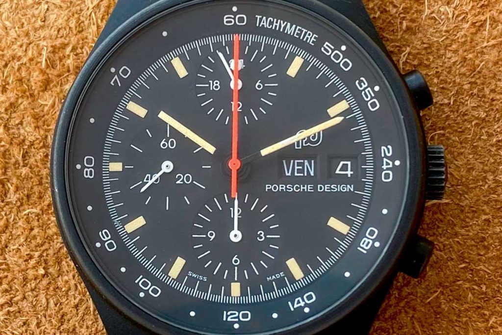 The Lemania 5100-powered version is distinguished by the 12 o’clock subdial that shows time in 24-hour format. (Image: Watchpool24)