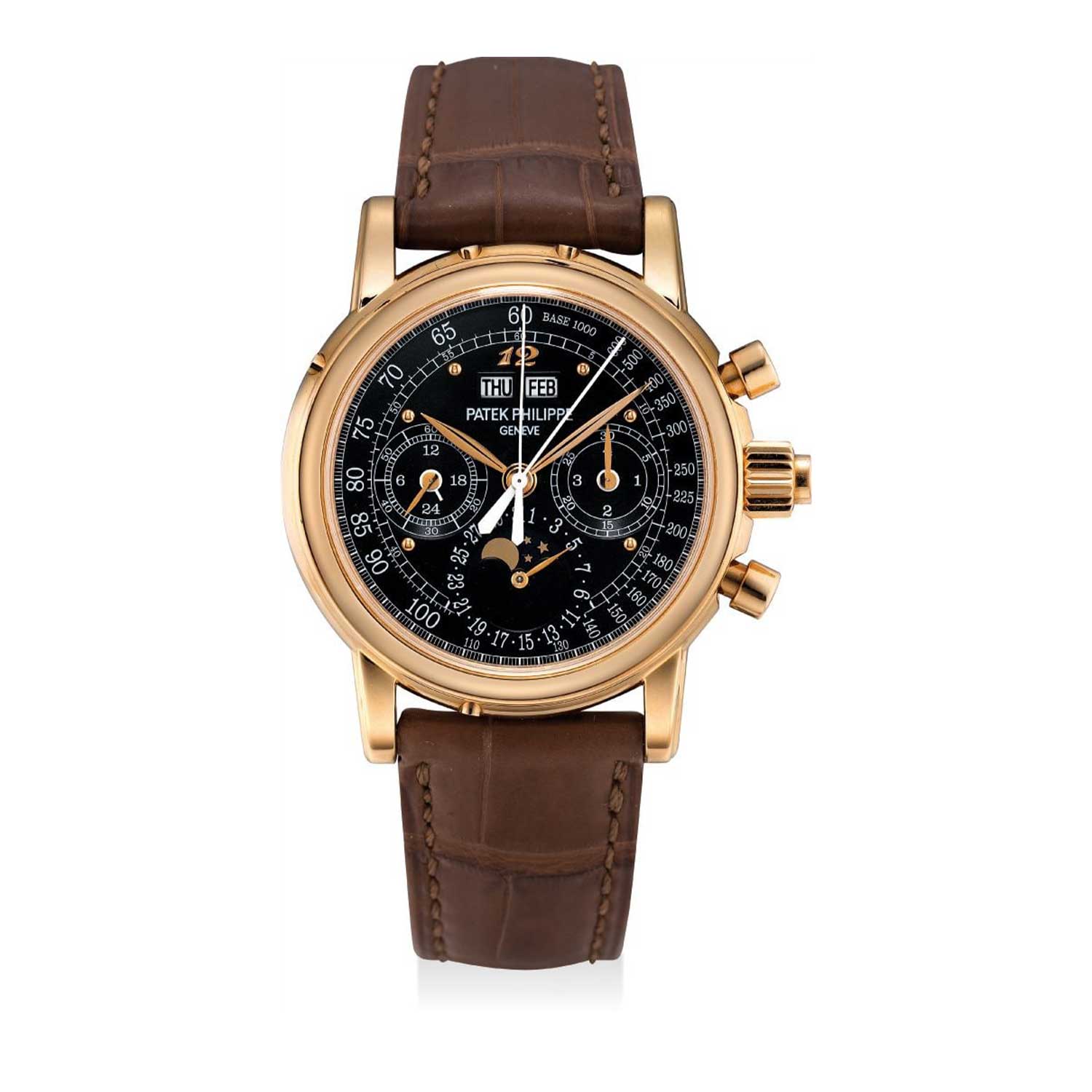 A pink gold Patek Philippe split second ref. 5004 formally the property of musician, Eric Clapton sold by Phillips back in 2016 at their Hong Kong Watch Auction: THREE (Image: Phillips.com)
