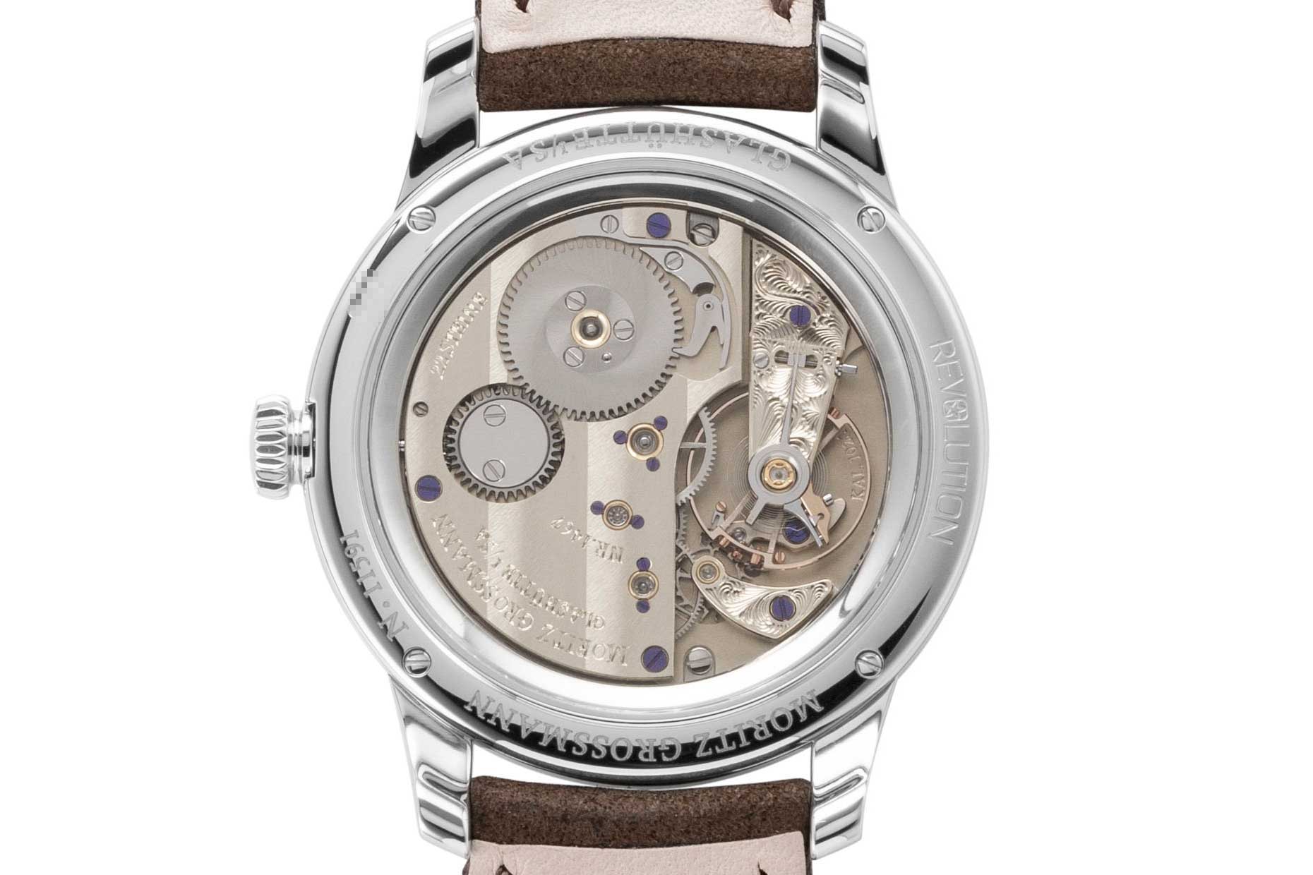 The Moritz Grossmann Benu 37 Steel with Grand Feu Enamel Dial for Revolution & The Rake measures in at a mere 9.2mm thickness (©Revolution)