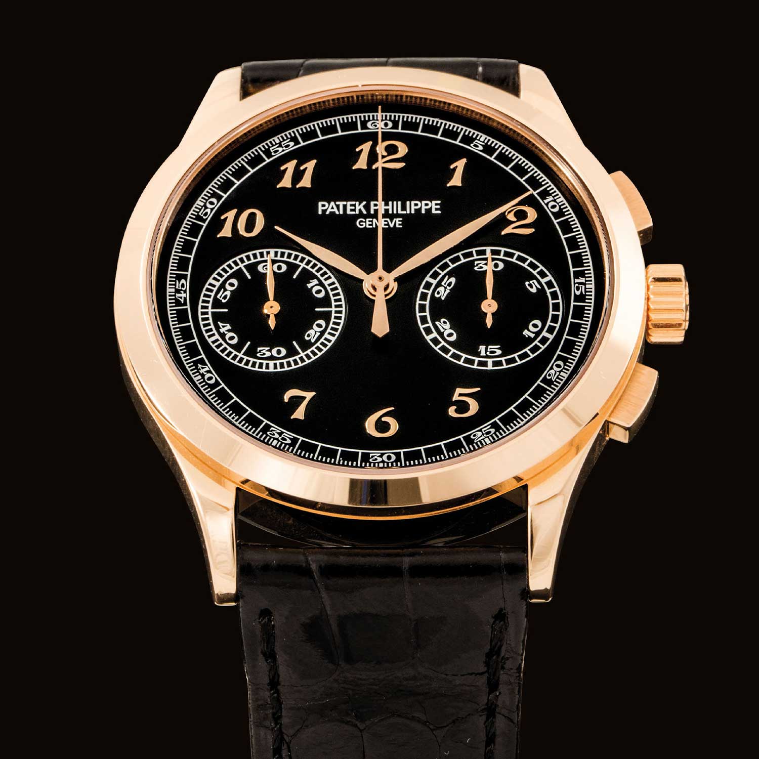 The Ref. 5170R-010 was launched in 2016 alongside the white dial version, the Ref. 5710R-001; this generation of the watch had a rose gold case with applied Breguet hour markers (Image: Christies.com)