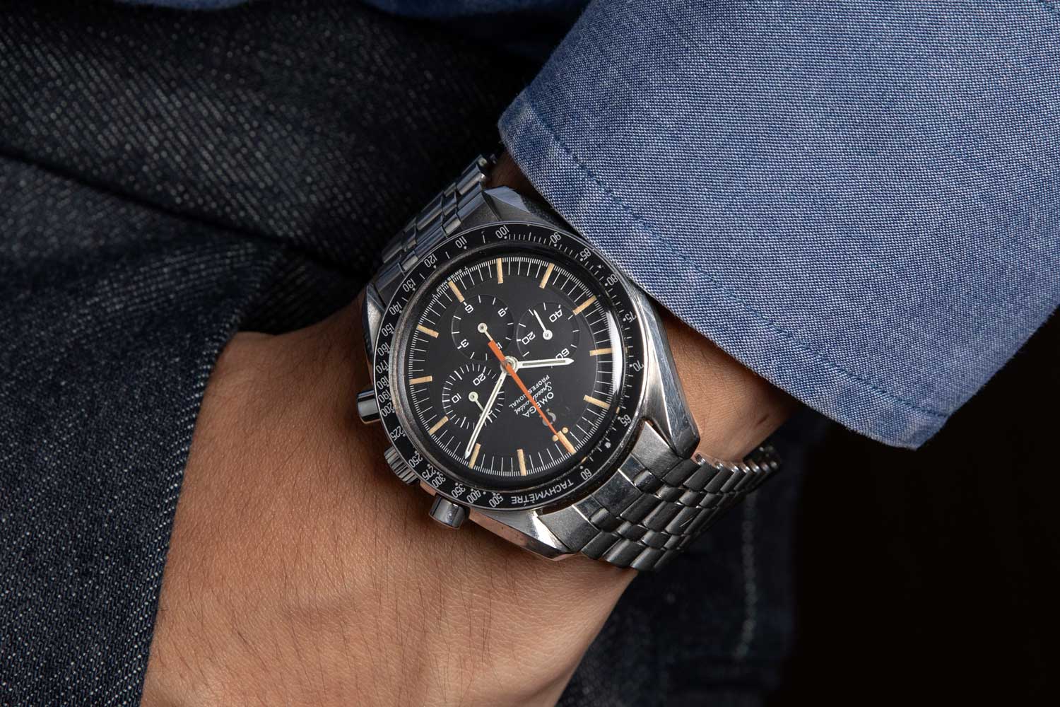 Revolution's Speedmaster Reference 145.012-67 Ultraman with a Holzer bracelet (Los Hombre Ultra), acquired from the Davidoff Brothers (©Revolution)