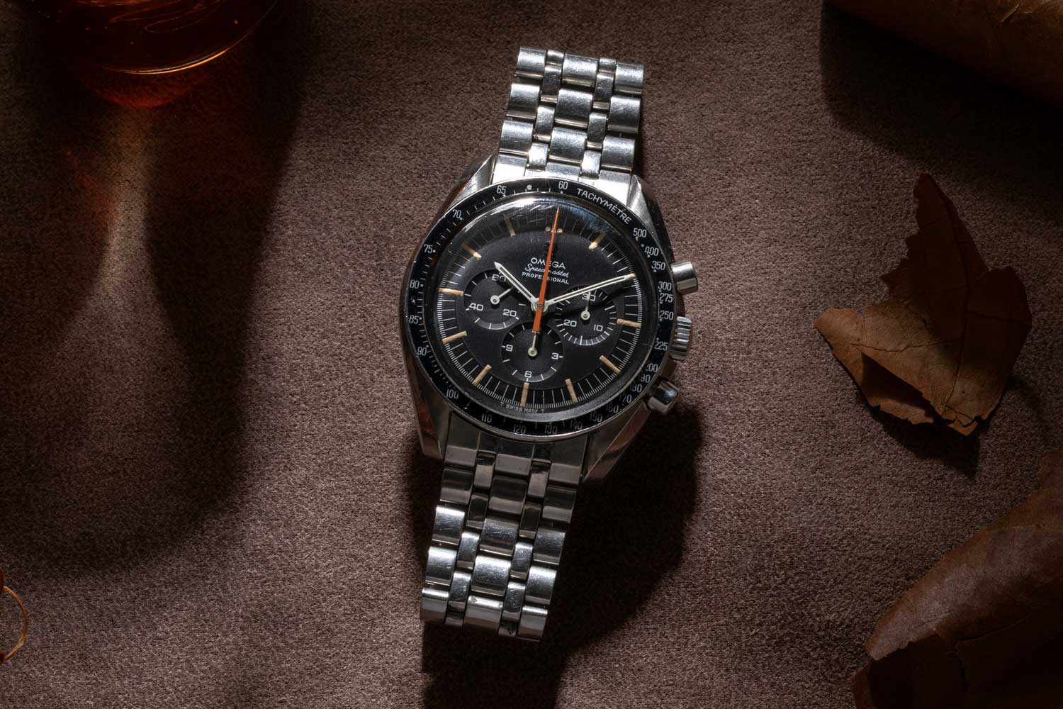 Revolution's Speedmaster Reference 145.012-67 Ultraman with a Holzer bracelet (Los Hombre Ultra), acquired from the Davidoff Brothers (©Revolution)
