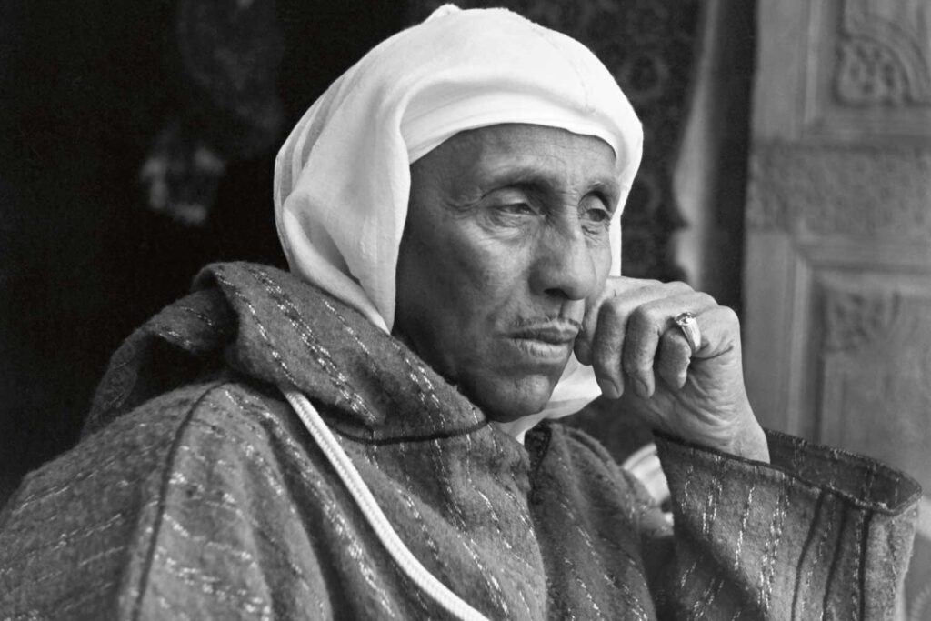 A portrait taken on 1947 shows Al-Hadj Thami al Glaoui, pasha of Marrakech (Photo by -/AFP via Getty Images)