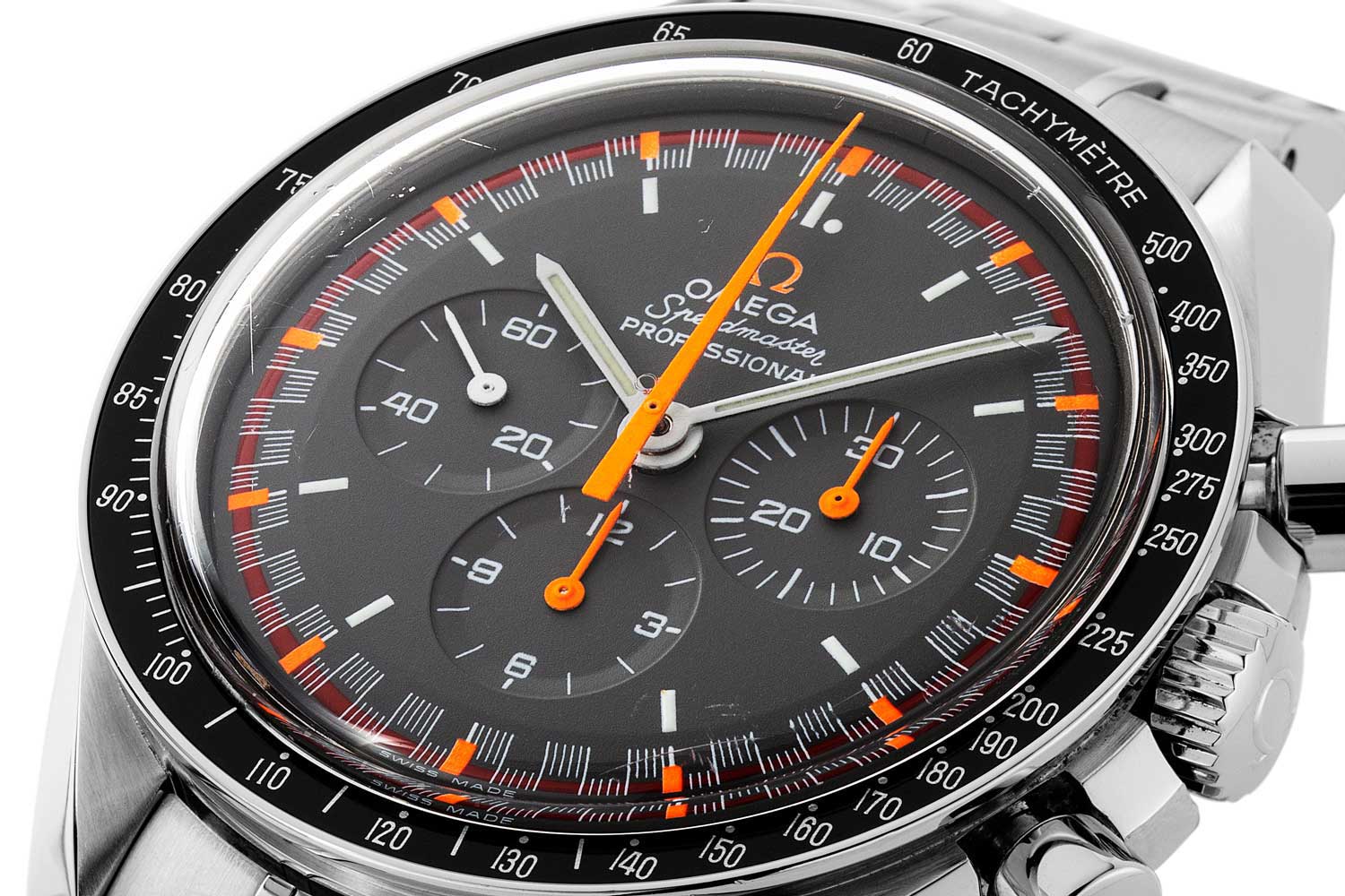 The Grey Racing was also the inspiration for the highly-coveted Omega Speedmaster Japan Racing, a limited edition of 2,004 watches with a Grey Racing Dial. Seen here is the Limited-Edition Japan Racing Dial Reference 3570.40.00 (©Revolution)
