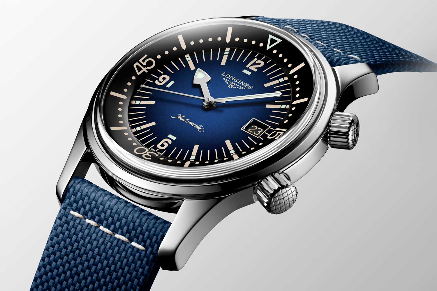 This year, the Legend Diver receives a new blue hue for the dial with luminous hands and square hour tracks.