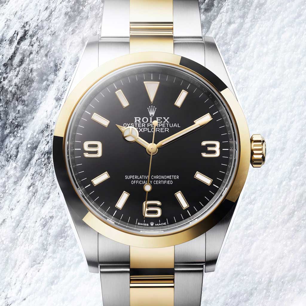 Rolex has relaunched its Explorer in its familiar 36mm guise and has expanded the line with a Rolesor yellow gold and Oystersteel version.
