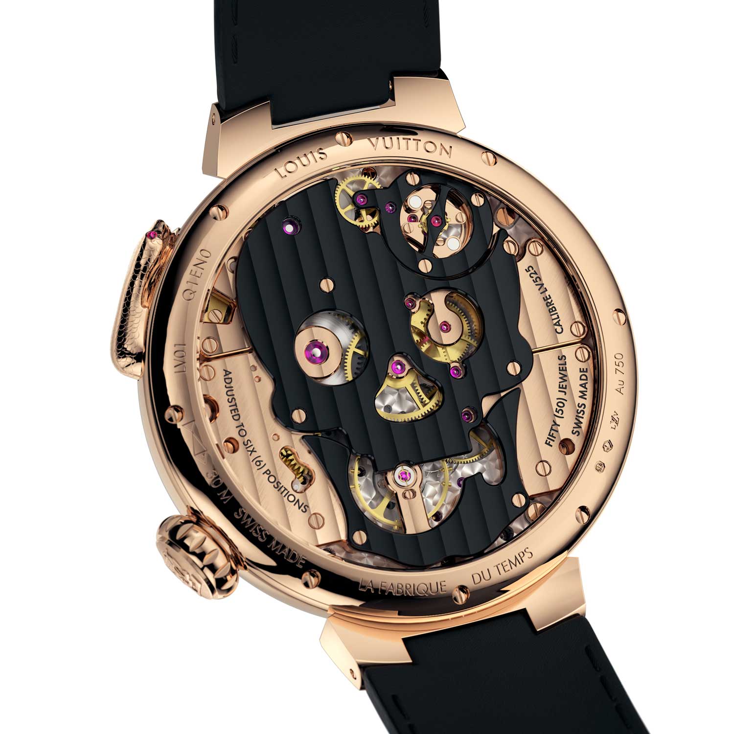 The watch is powered by LV 525 Caliber that supplies 100 hours of power reserve.