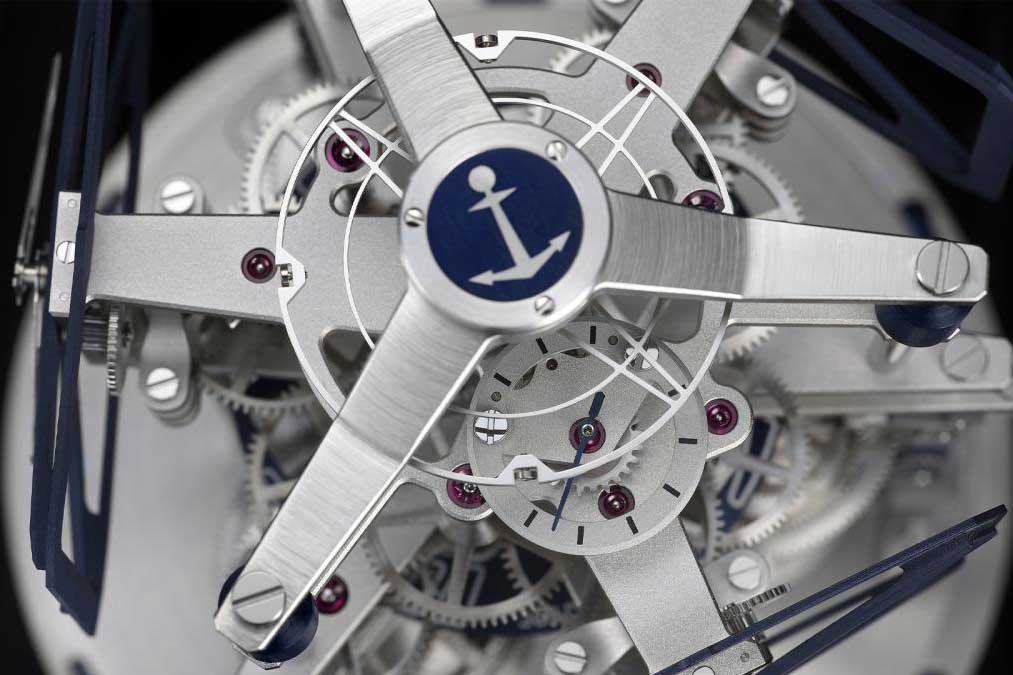 The UFO was created in collaboration with L'Epée, the premier manufacturer of high-end mechanical clocks.