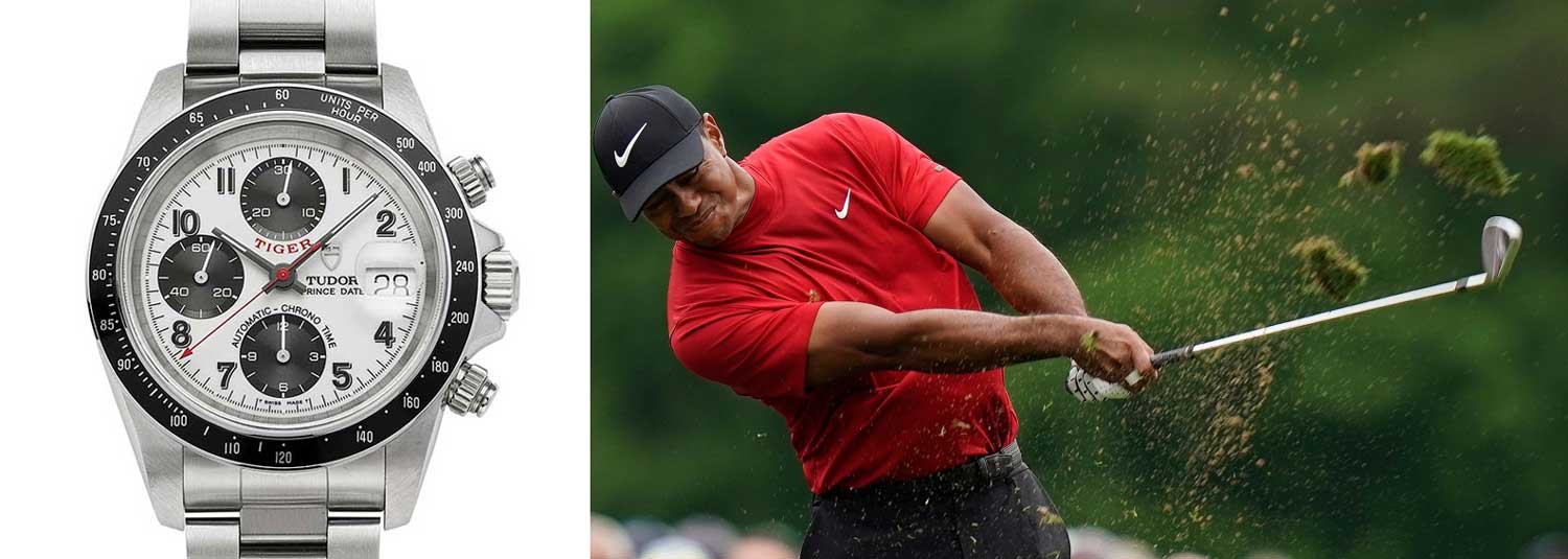Tudor’s tie-in with brand ambassador Tiger Woods led to the golfer’s name being used on some dials, which are known by collectors as Tudor Tigers.