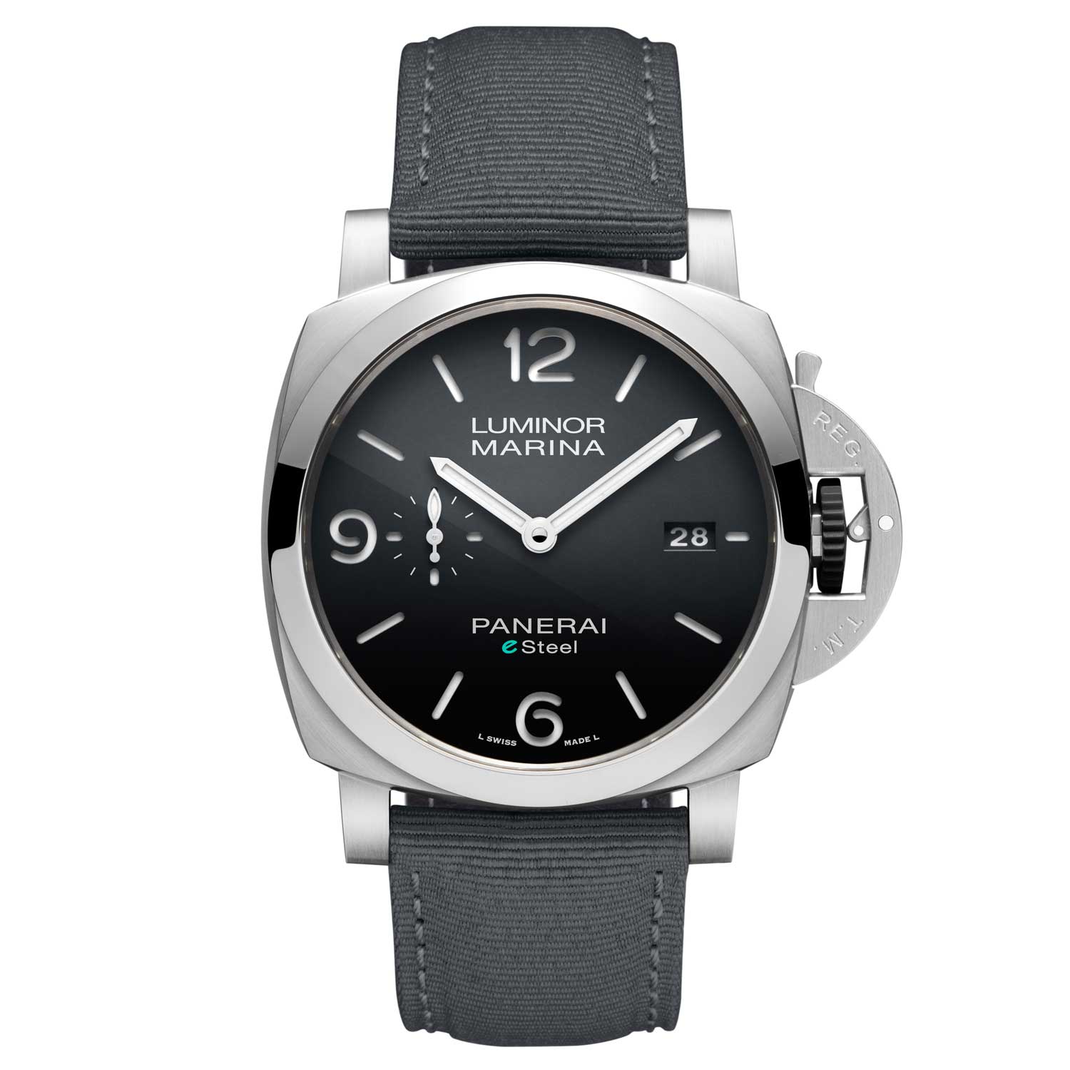The watch is available in three colors: blue, gray and green — the last being reserved for Panerai’s boutiques and ecommerce.