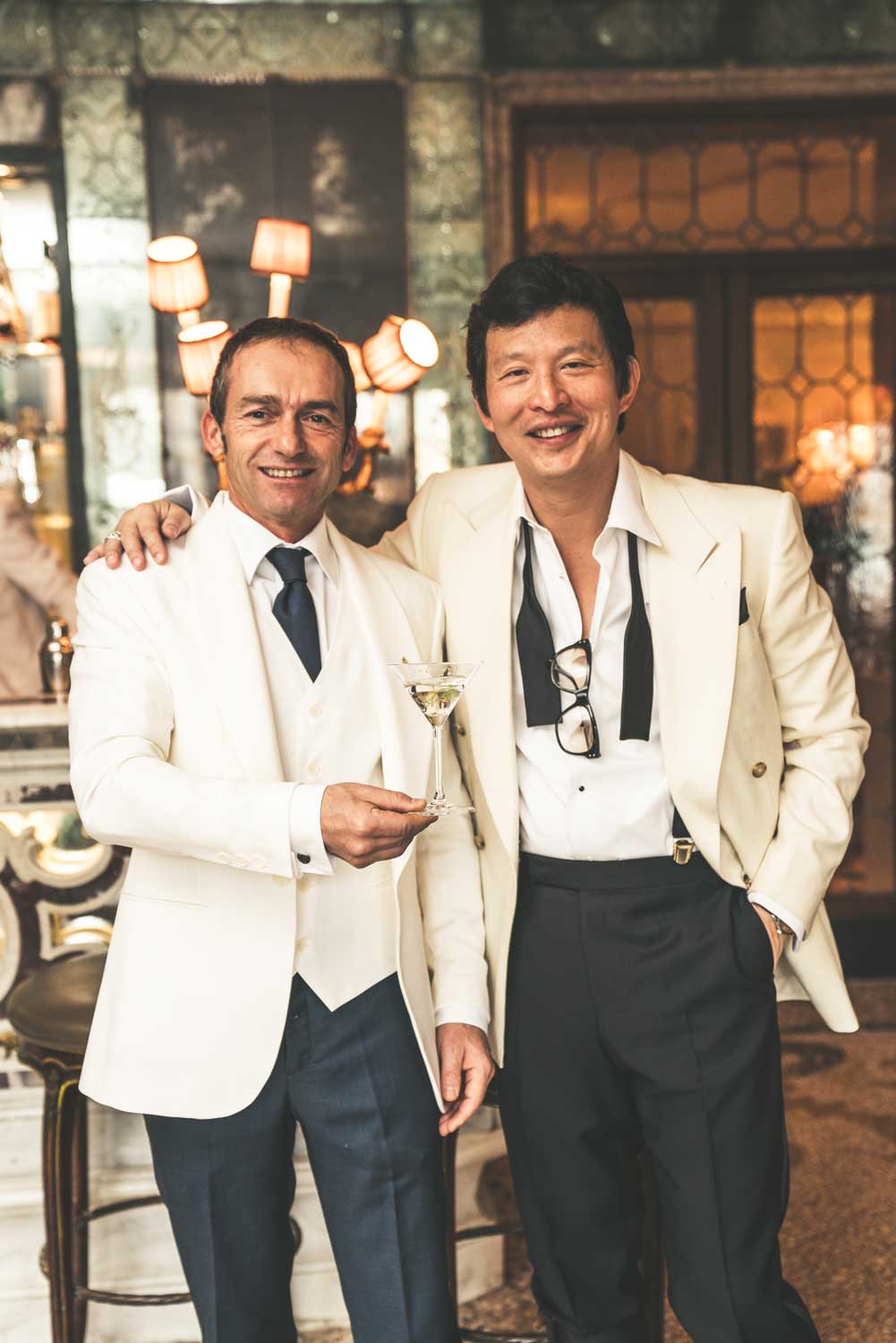 Wei sharing a moment with head barman at the Gritti Palance, Cristiano Luciani (©Revolution)