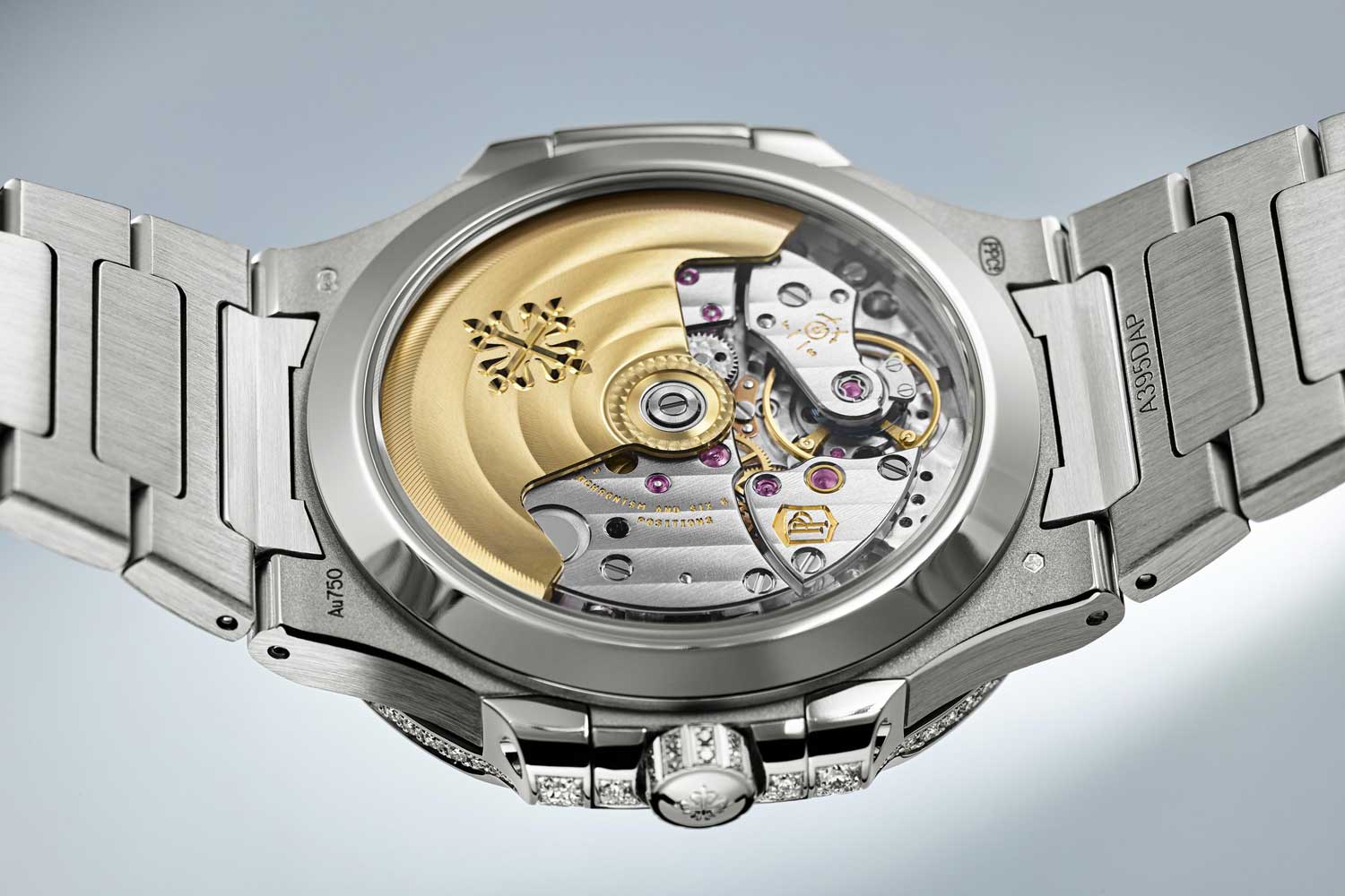 The watch is powered by Patek’s caliber 324 S automatic movement, the same movement that powers Ref. 5711.