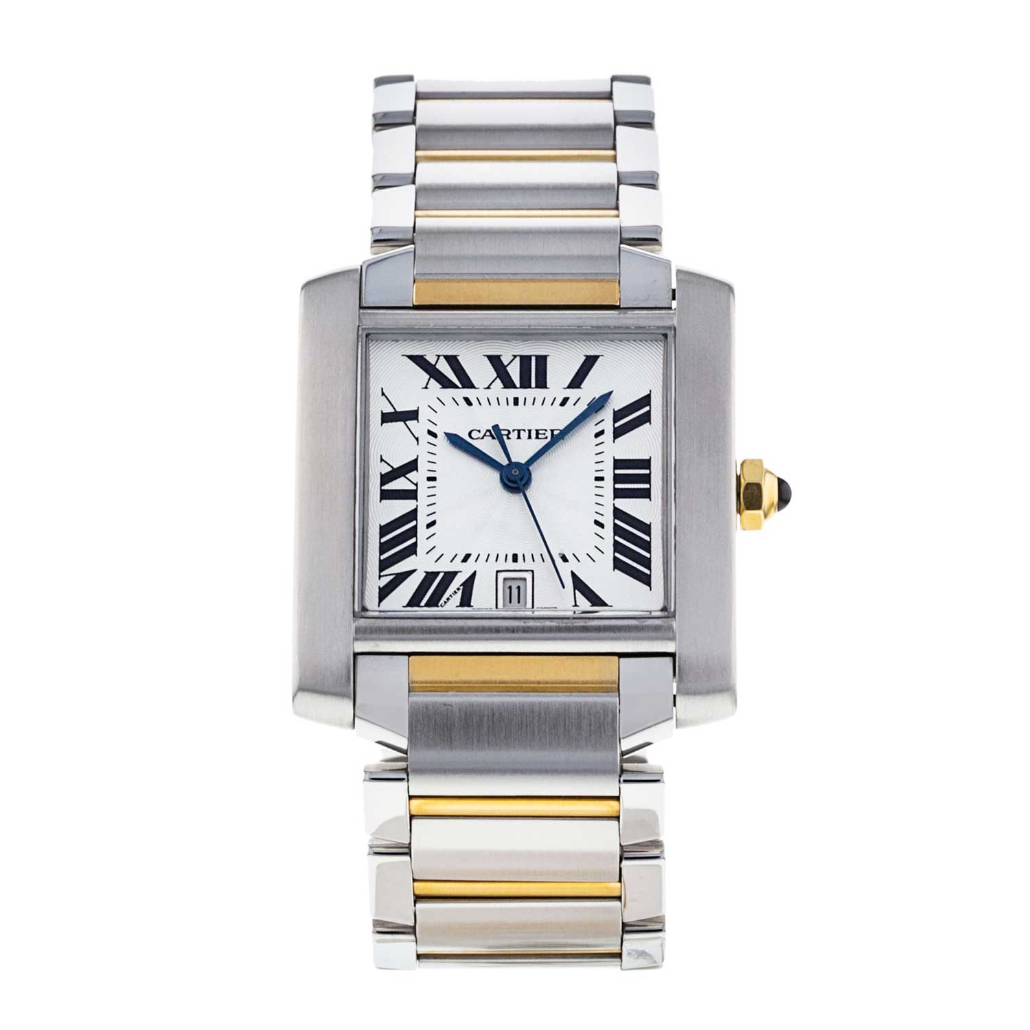 The present example of the Cartier Tank Francaise at our shop is a steel and yellow gold model from 2005.