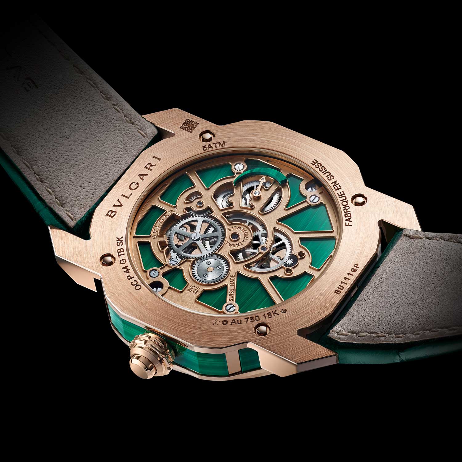 Bulgari has announced three models of Octo Roma Naturalia, in black onyx, lapis lazuli and malachite. All three watches are powered by the mechanical manufacture movement BVL 206