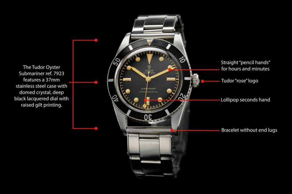 The ref. 7923 is the only manual-winding Submariner ever produced either by Rolex or Tudor.