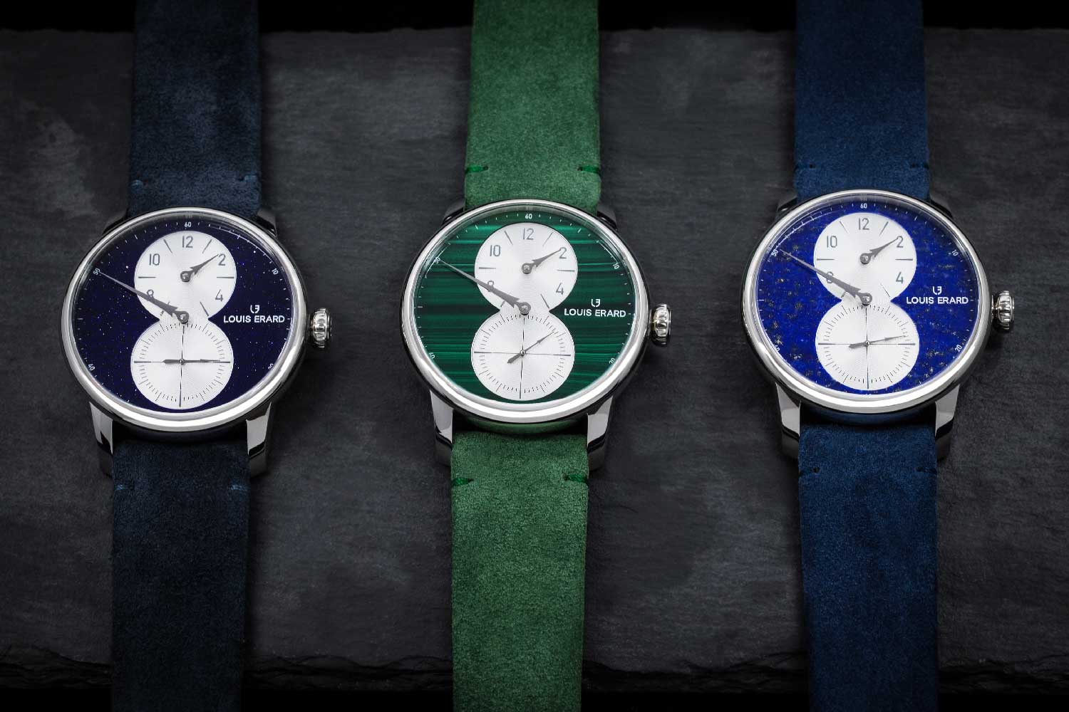 Available in aventurine glass, lapis-lazuli and malachite, each Excellence Régulateur variation is limited to 99 pieces.