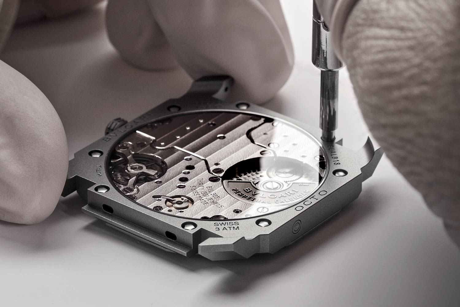 To make a watch that was just barely above 5mm in thickness, Bvlgari had to completely rethink each and every component, including finding an all-new way of casing their watch with the movement placed into a monocoque case from the front and holding the watch with screws that run from the bezel traversing to the caseback
