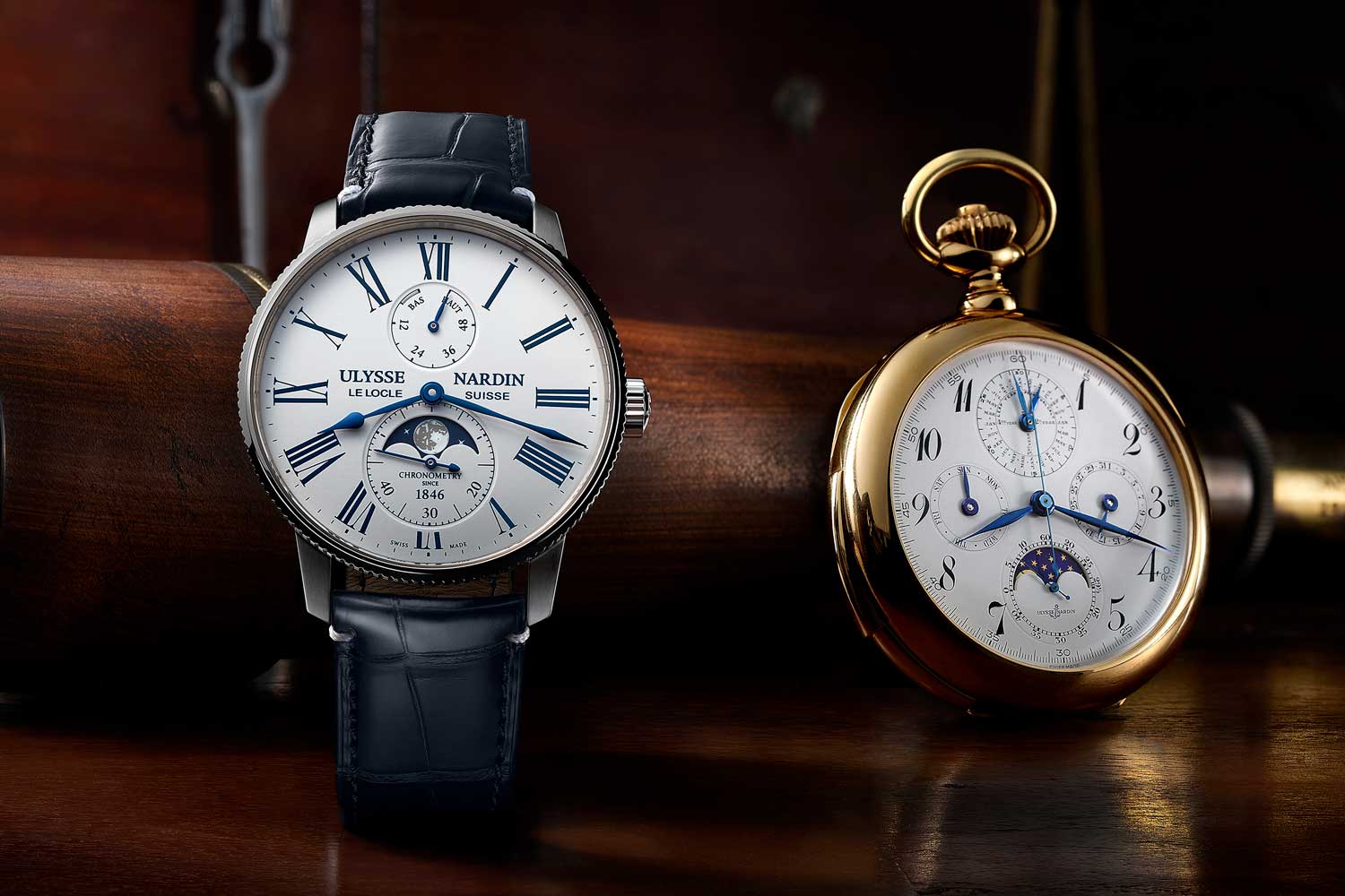 Marine Torpilleur Moonphase with Grand Complication Pocket Watch from 1920