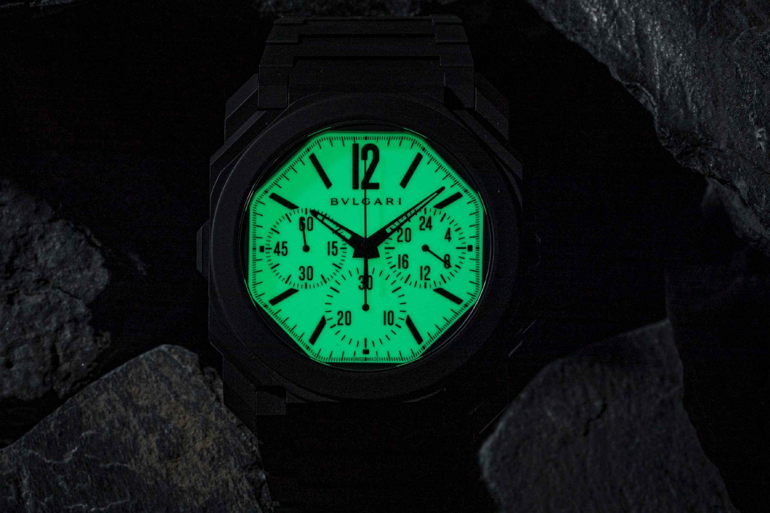 Introducing Bvlgari Octo Finissimo Ceramic Chronograph GMT “Nuclear Option” for Revolution & The Rake (© Revolution)