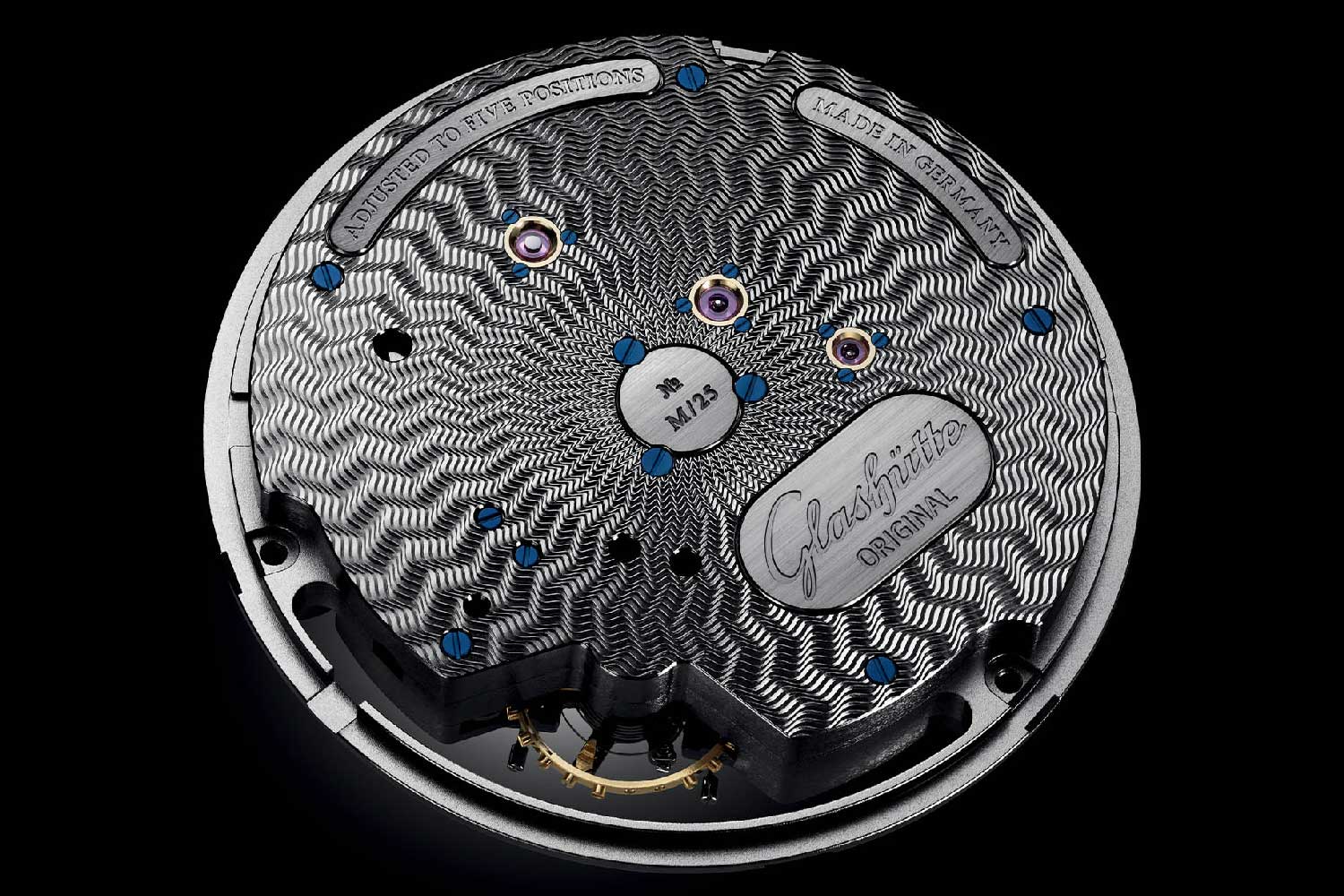 The caliber 66-09 is a hand wound movement exposing the signature three-quarter plate on front of the dial. The belle of the ball for the PanoInverse movement is the balance bridge and duplex swan-neck fine adjustment system, engineered to sit flush with the dial for a balanced aesthetic.