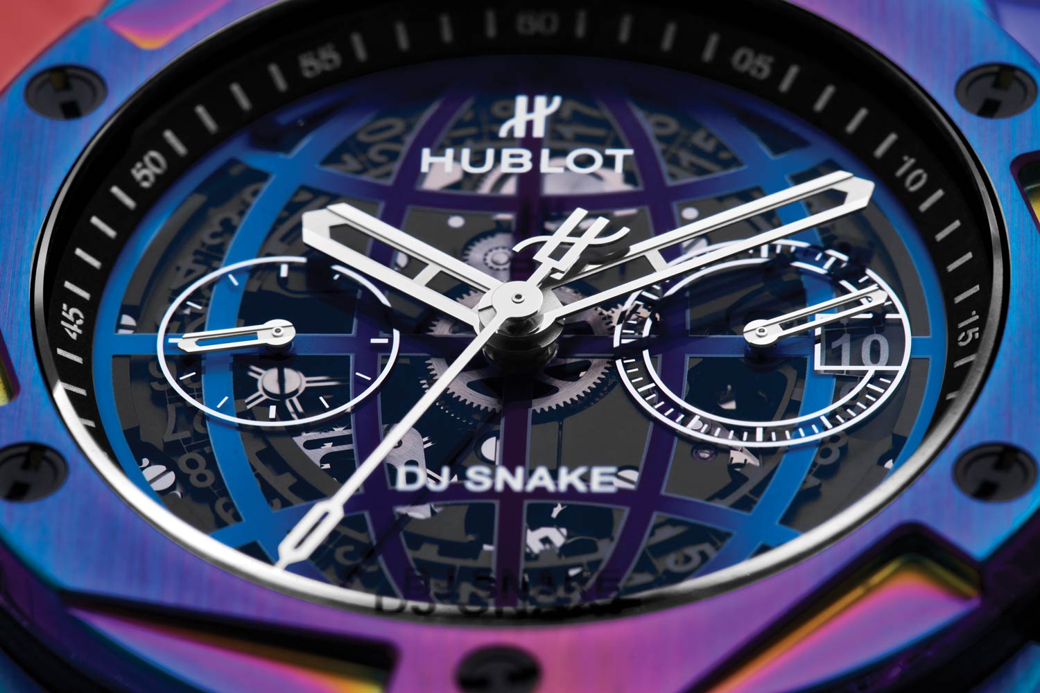 The globe on the dial represents global presence of DJ Snake's music and travels