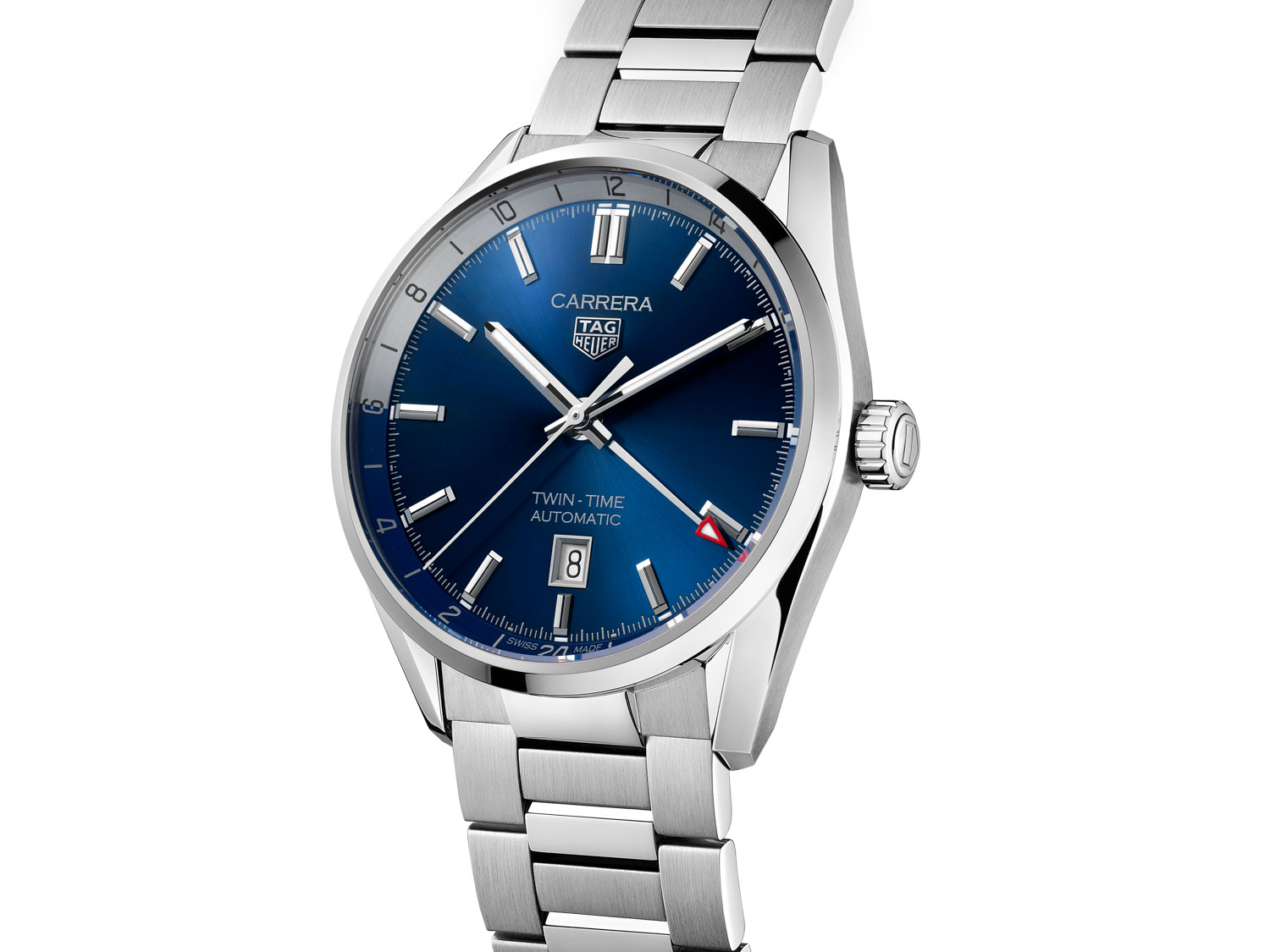 Carrera Twin-Time Date 41mm witha. blue sunray-brushed dial (ref. WBN201A.BA0640)